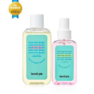 Laundryou 漱漱臉潔面泡沫凝膠 溫和款 + 理膚舒緩固態噴霧  套裝 Clean Face Gargle Gel-to-Foam Cleanser Mild + Clean Face Solid Mist Calming Set,溫和潔面洗面,潔淨,舒緩鎮靜,即時補水補濕